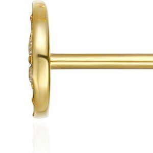 14K Gold Plated Sterling Silver Celestial Lightning Bolt, Moon and Star Earrings